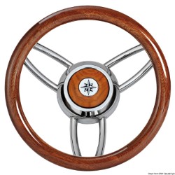 Blitz steering wheel w/polished mahogany outerring 