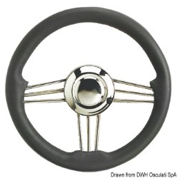 SS+polyurethane steering wheel grey 350 mm 