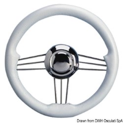 SS+polyurethane steering wheel white 350 mm 