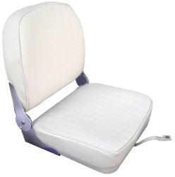 Seat w / fällbart tillbaka vit vinyl kudde