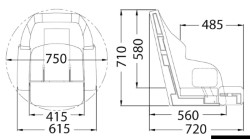 Assento ergonômico acolchoado com flip UP RS56 branco
