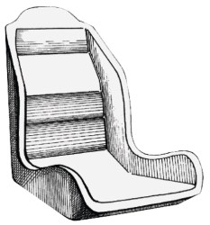 Anatomická tvarované sedadlo