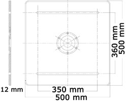 Βάση τετράγωνης βάσης 500 x 500 mm