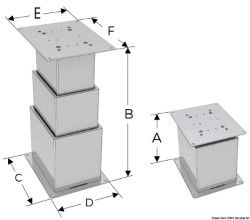 Pedestal eléctrico CUADRADO 2/3 etapas 24V 15mm / seg