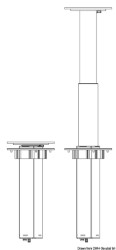Foldable 2-stage electric table pedestal 12V 
