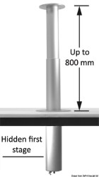 Foldable 2-stage electric table pedestal 12V 