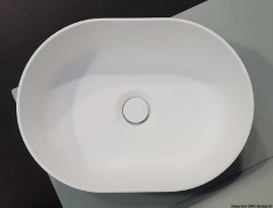 Bordplade semi-oval vask Ocritech hvid 350x260 mm 