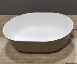 Nadgradni poluovalni sudoper Ocritech bijelo/bež 350x260 mm