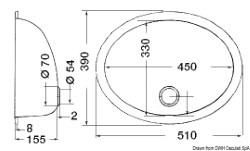 Ovalni sudoper SS, sjajan 510x390 mm