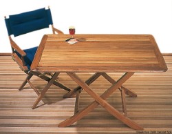 Πτυσσόμενο τραπέζι από ξύλο τικ 118x70 cm