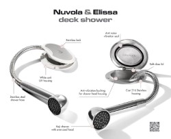 Nuvola deck shower w/Keji shower SS hose 2.5m 