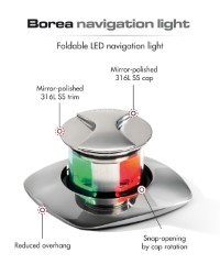 Luz de navegação bicolor LED retrátil Borea