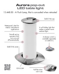 Lampe de table à LED Aurora escamotable 
