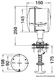 DHR Scheinwerfer, von innen orientierbar 24V 145mm 
