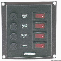 Cuatro interruptores del panel vertical,