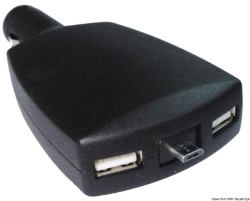 Dubbel USB-adapter + infällbar mikro-USB