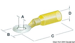Предварительно изолированная водонепроницаемая проушина 5,3 мм желтая