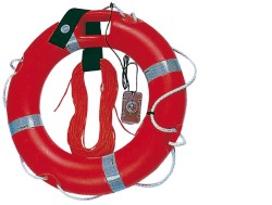 Ring lifebuoy w/rescue light and rope 40 x 64 cm 