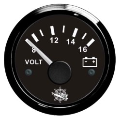Voltmeter 8/16 V sort / sort