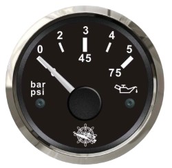 Oil pressure indicator 0/5 bar black/glossy 