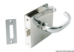 Lock w/handle left chromed brass 