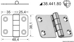 Hinge standard pin 60.4x38.1 mm 