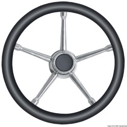 A soft polyurethane steering wheel black/SS 350 mm 
