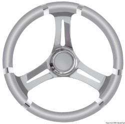 Рулевое колесо B из мягкого полиуретана, серое/нерж. сталь, 350 мм