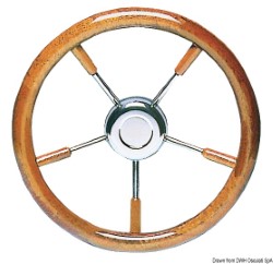 SS steering wheel w/ mahogany outer ring 400 mm 