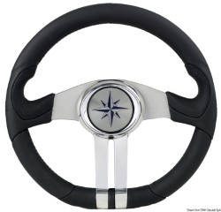 Steer.wheel, bla, sil + CHR spokes
