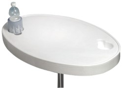 Table oval en ABS blanc 77x51 cm 