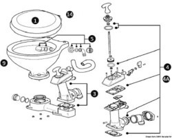 Replacement pump for manual toilets with gasket