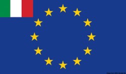 Zastava EU + mala zastavica Italije 30 x 45 cm