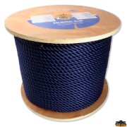 3-strängiges blaues Seil aus hochfestem Polyester mit einem Durchmesser von 12 m