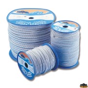 Marina special shock cord white color blue navy threads diameter 10 mm reel 50 m