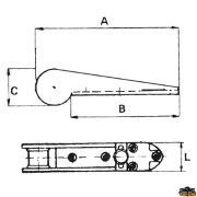 Bow roller 340 mm