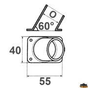 60 socle rectangulaire diamètre 25 mm