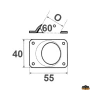 60 rectangular base diameter 25 mm