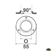 Base a saldare tonda 90 diametro 22 mm