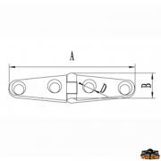 AISI 316 stainless steel hinge 101x25 mm