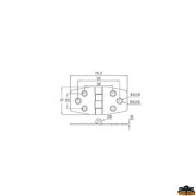 Charnière en acier inoxydable AISI 316 avec plaque adhésive 76x40 mm