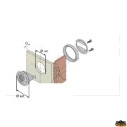 Flush-pull latch with inner opening system without lock outer diameter 62 mm