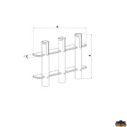 Wall mount fishing rod holder 4 rods