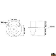 Asta fanale 360 alogena estraibile in piano nero altezza 1000 mm