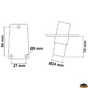 Halogen-Ausziehmastleuchte in der Farbe Weiß, Höhe 600 mm