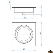 Quadratischer Halogenstrahler