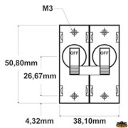 A-series AC-DC dual poles toggle circuit breakers black lever model 7241B