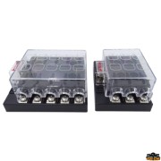 Standard blade fuse holder box with common positive Faston fittings