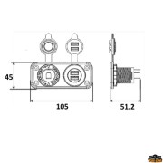 Double usb socket + cigarette lighter