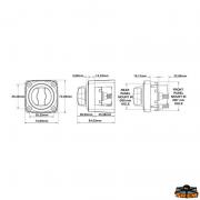 Battery switch Mini 300A with key and knob model 6005B